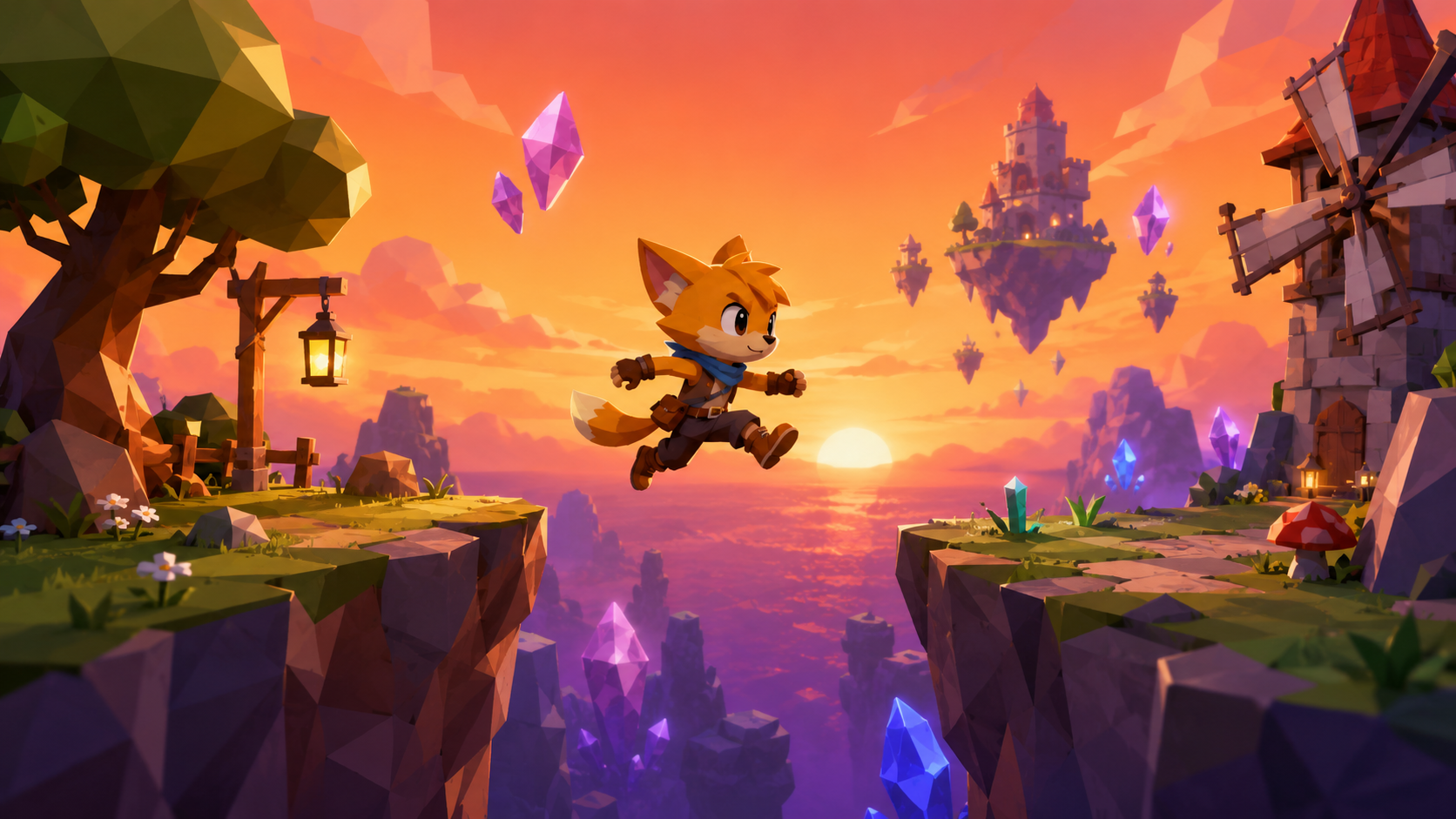 Stylized 3D platformer made with Mana Engine