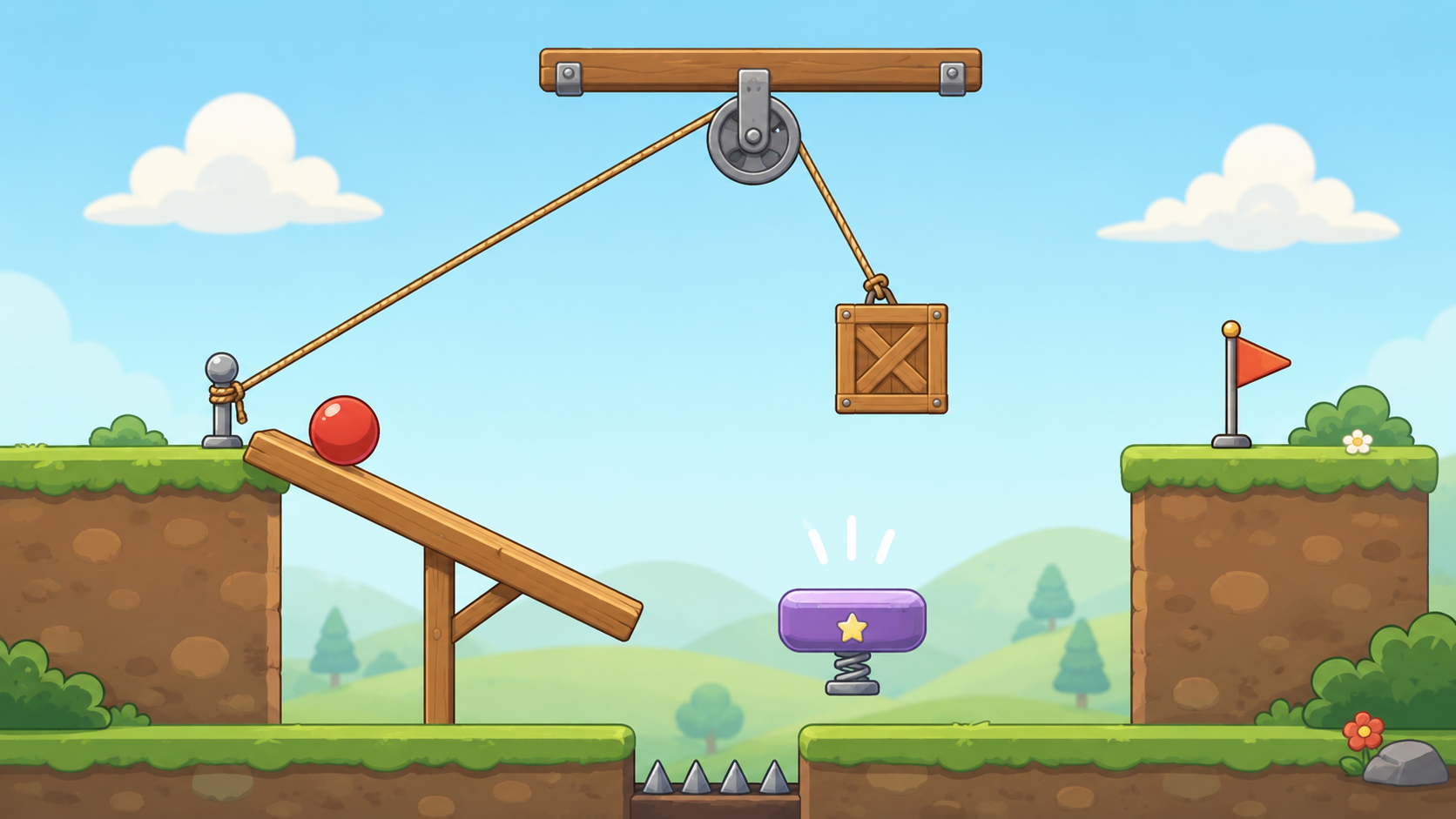 2D physics puzzle made with Mana Engine